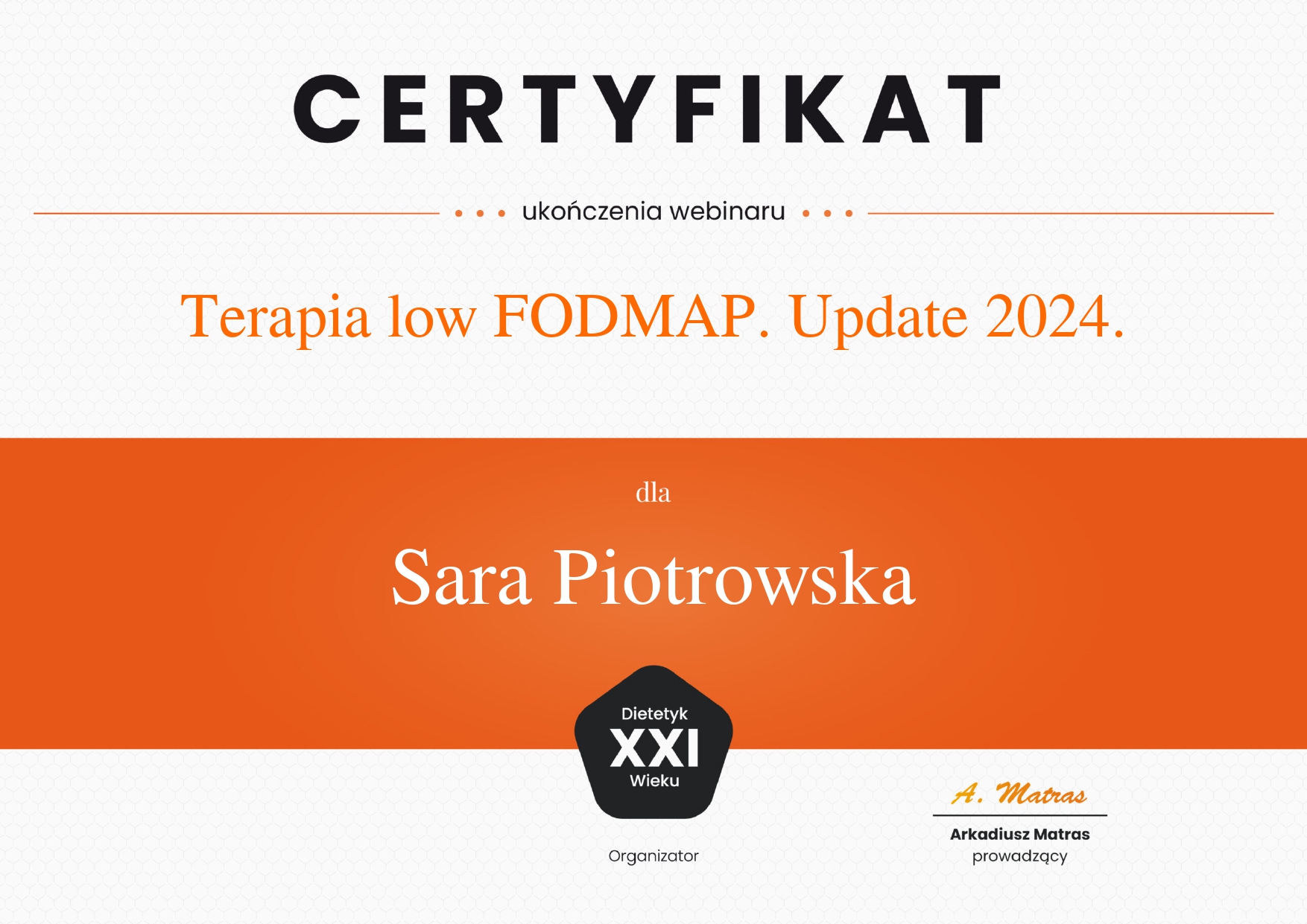 Certyfikat fodmap