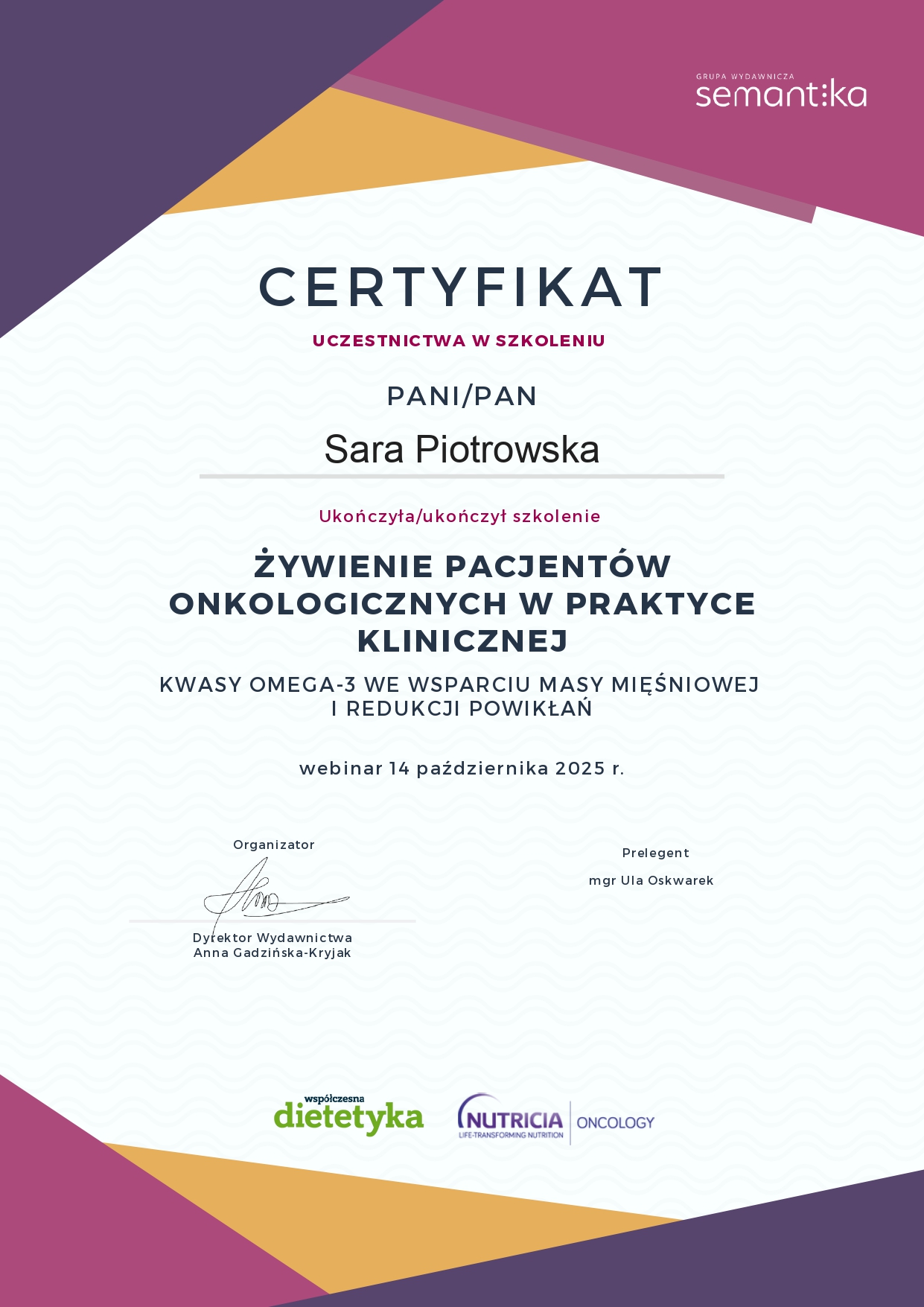 certificate-zywienie-pacjentow-onkologicznych-w-praktyce-klinicznej
